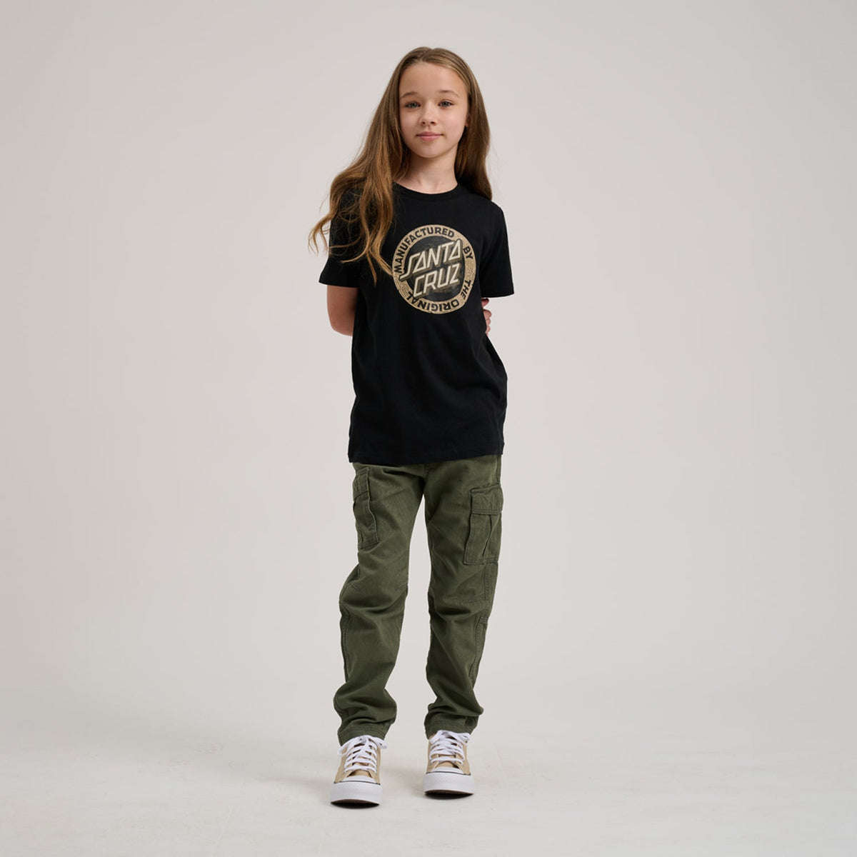 SANTA CRUZ YOUTH CARVED MFG T-SHIRT - BLACK