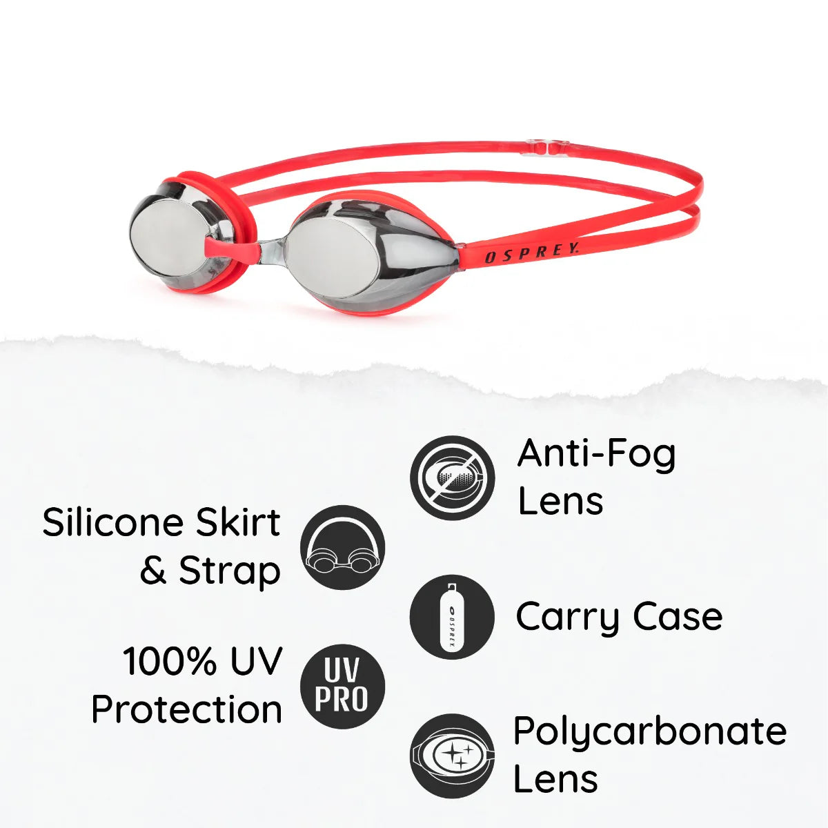 OSPREY KIDS PRO RACE GOGGLES - RED