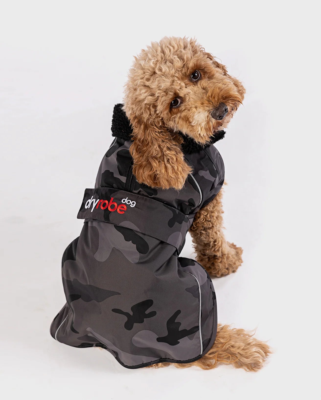 Dryrobe® dog - WATERPROOF DOG COAT - BLACK CAMO