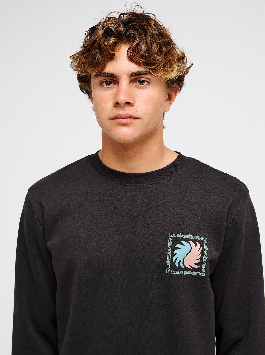 Quiksilver Vibes Men Black Crew Neck Sweatshirt