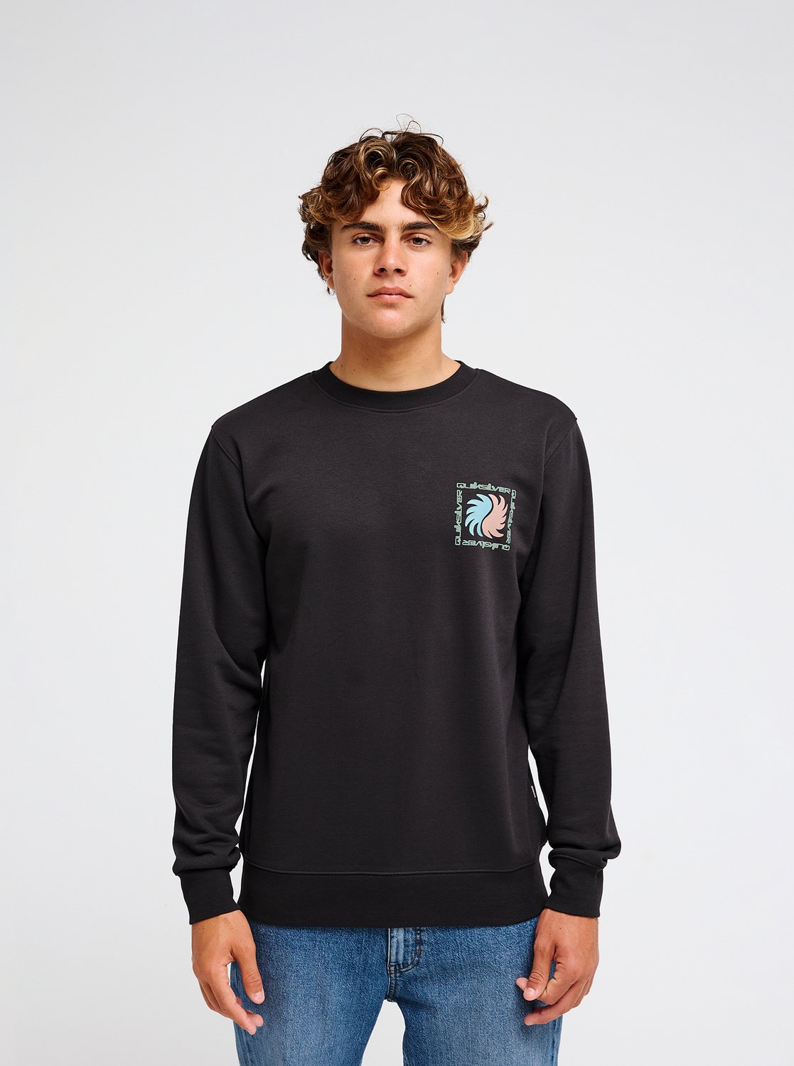 Quiksilver Vibes Men Black Crew Neck Sweatshirt