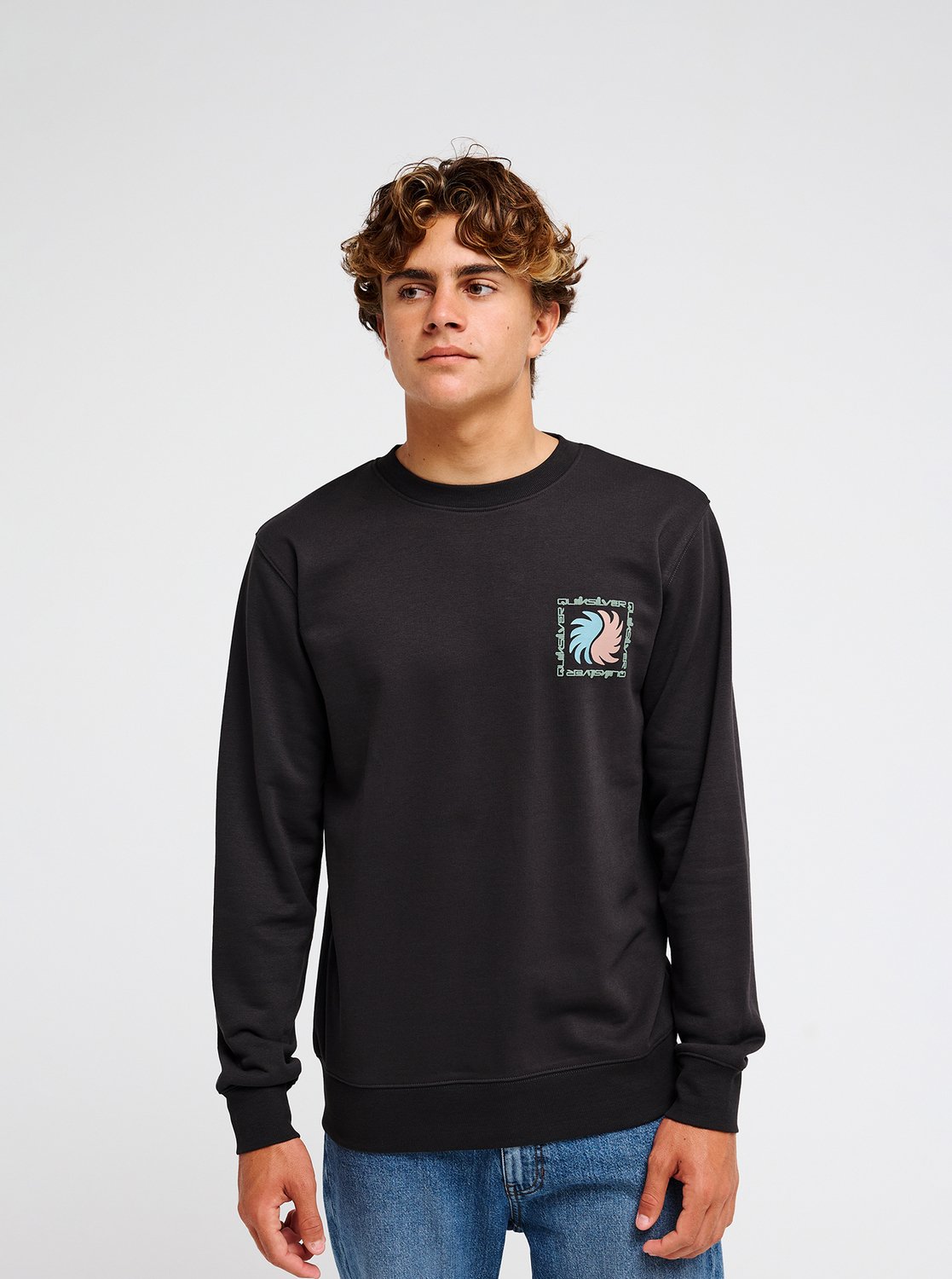 Quiksilver Vibes Men Black Crew Neck Sweatshirt
