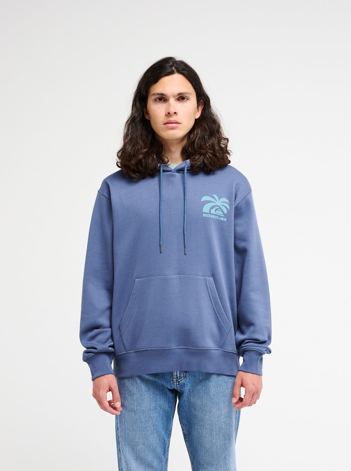 Quiksilver Salt Water Palm Rise Men Blue Hoodie