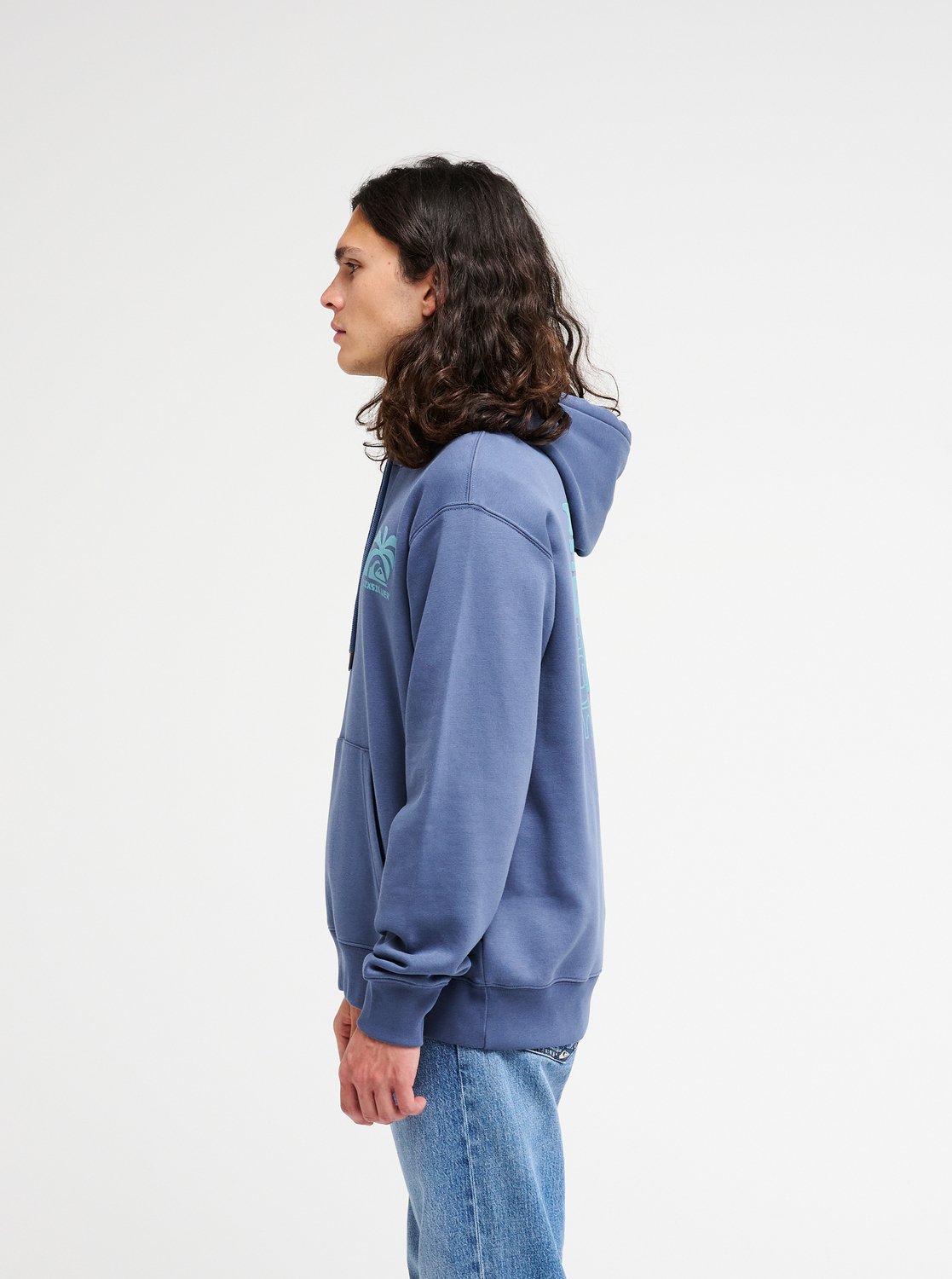 Quiksilver Salt Water Palm Rise Men Blue Hoodie