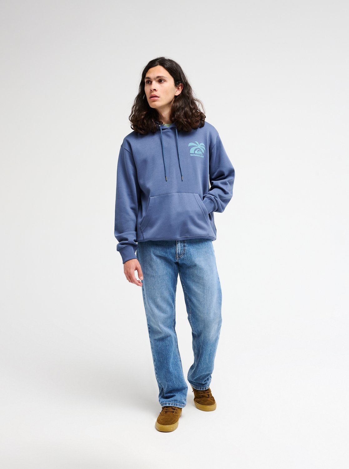 Quiksilver Salt Water Palm Rise Men Blue Hoodie