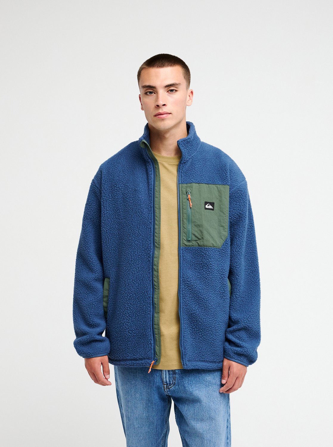 Quiksilver Clean Coast Men Blue Full Zip Fleece