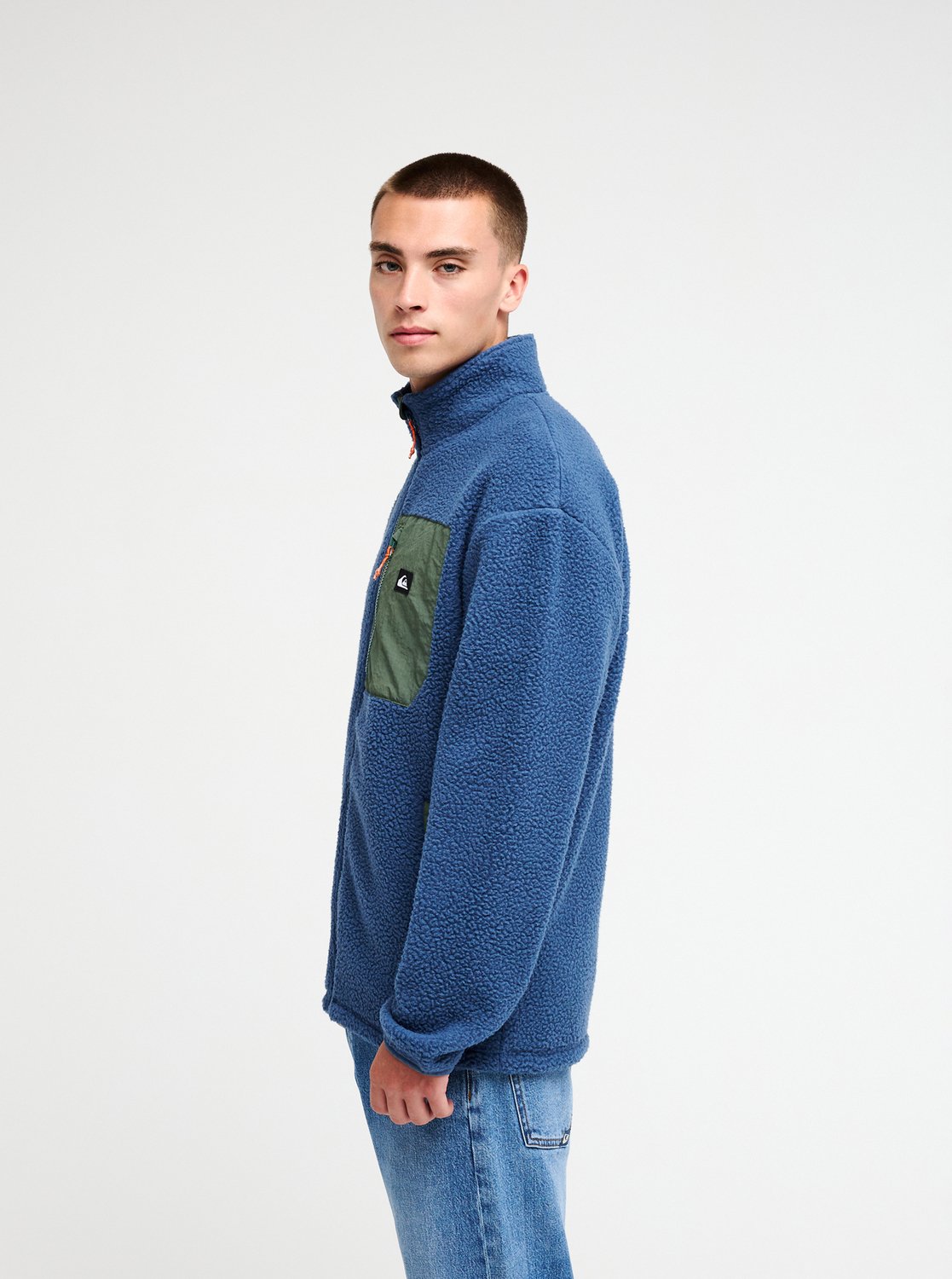 Quiksilver Clean Coast Men Blue Full Zip Fleece