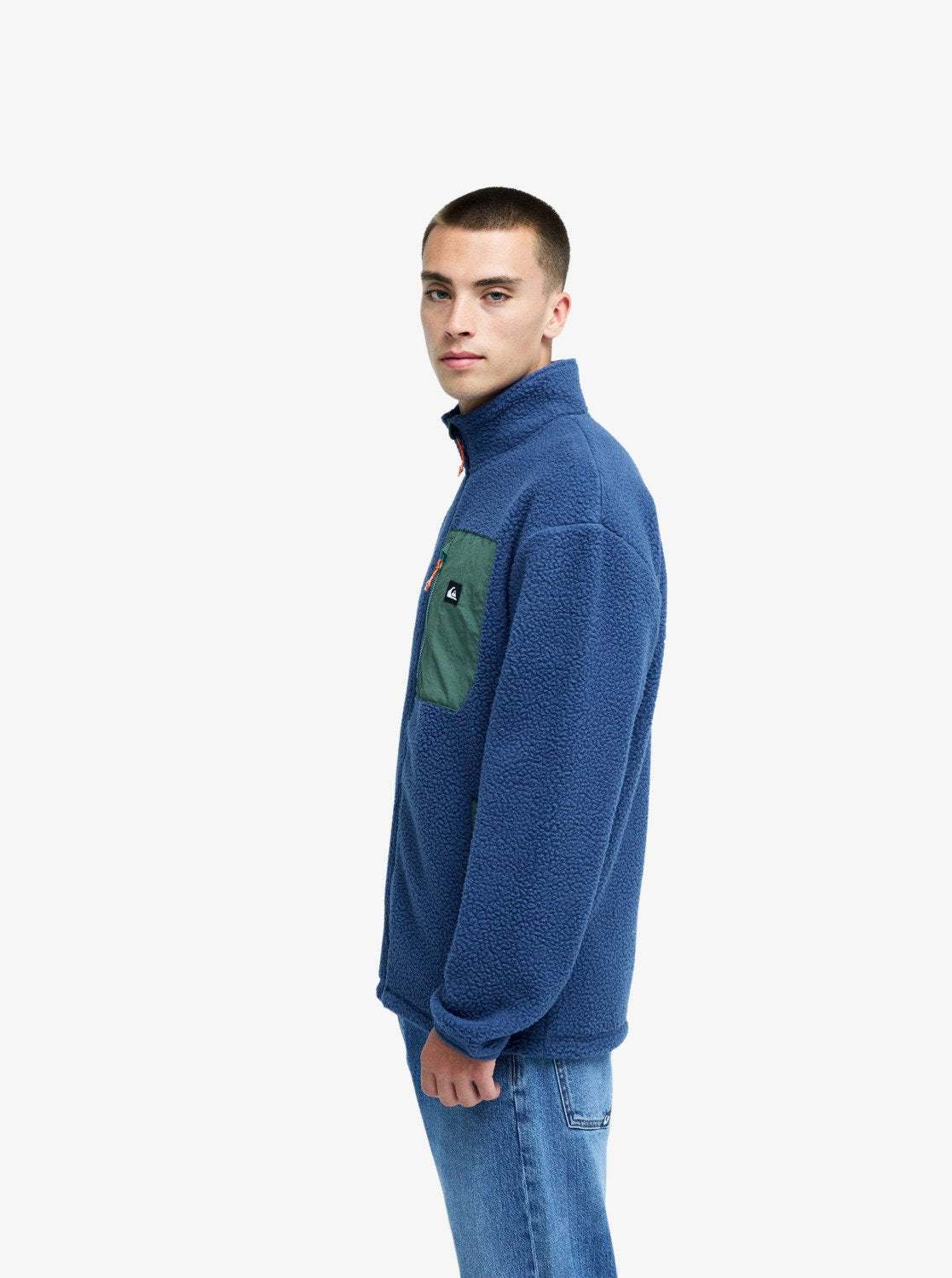 Quiksilver Clean Coast Men Blue Full Zip Fleece