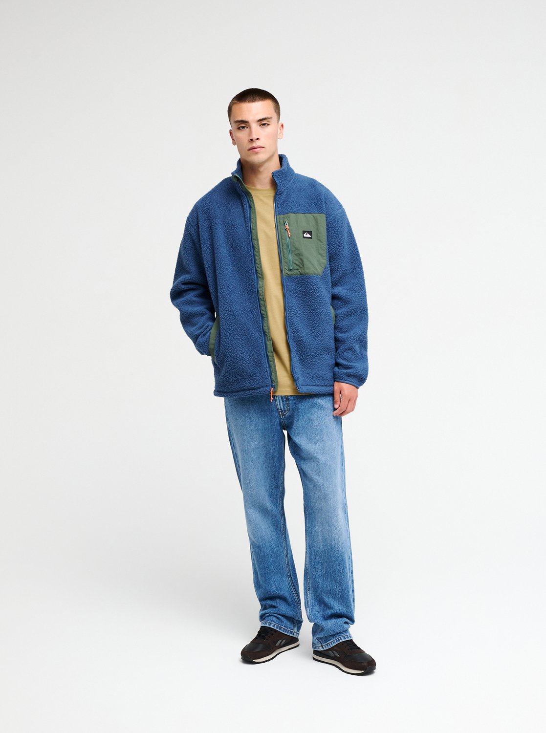 Quiksilver Clean Coast Men Blue Full Zip Fleece
