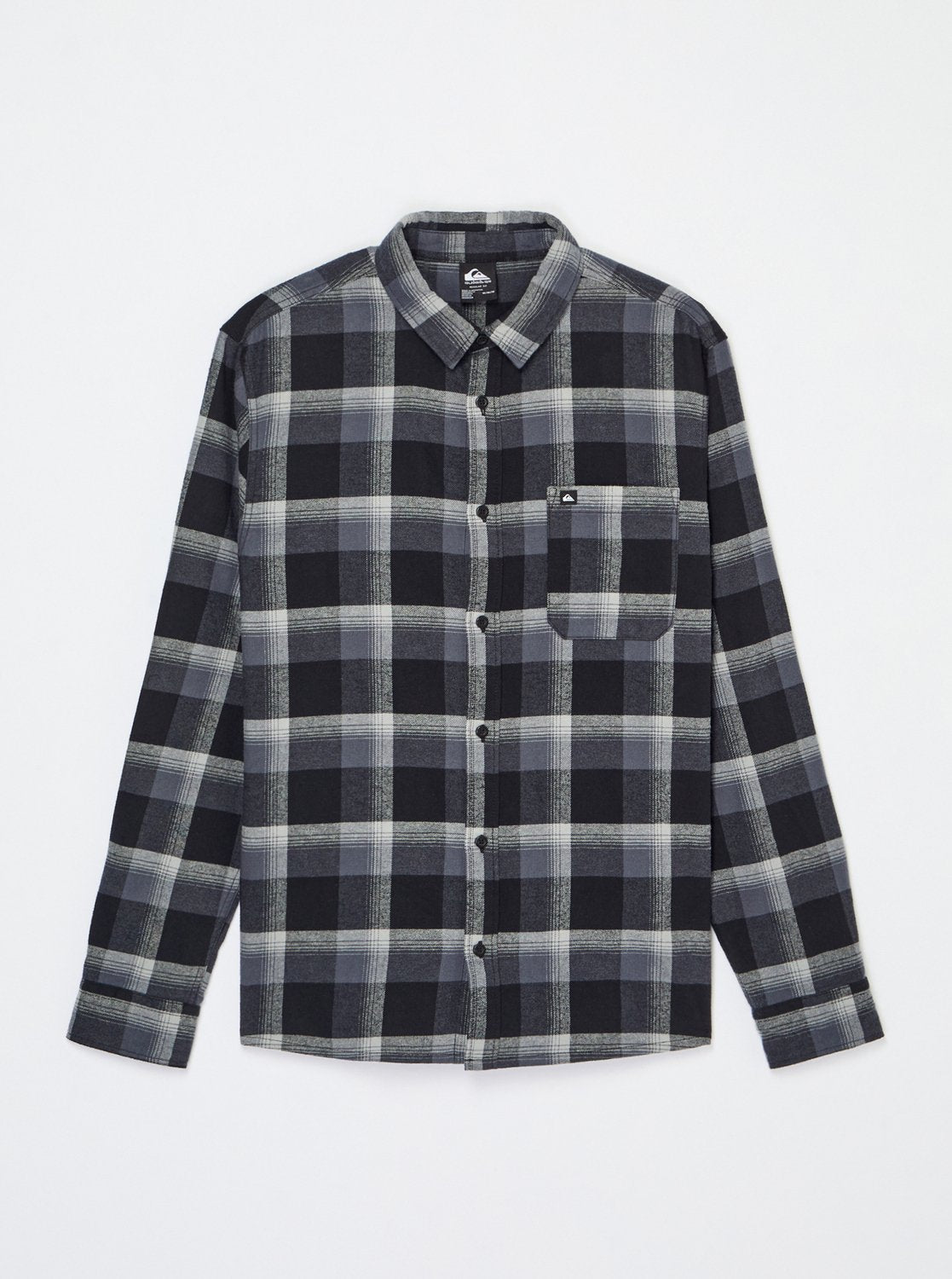 Quiksilver Motherfly Plaid Men Black Long Sleeve Shirt