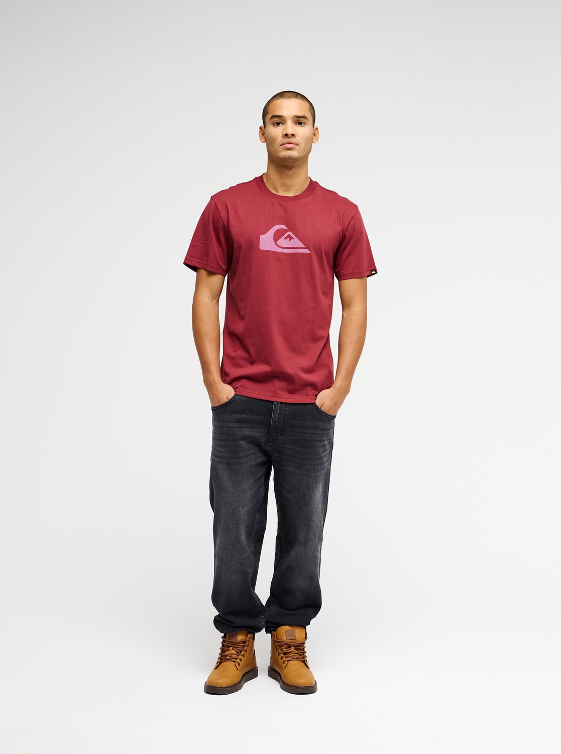 Quiksilver Ev Comp Logo Men Red Short Sleeve T-Shirt