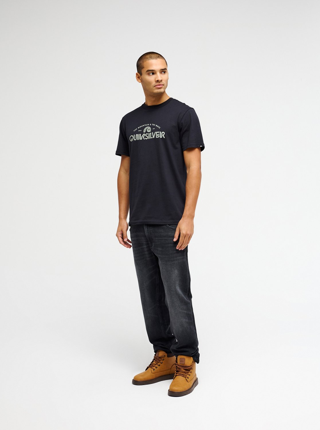 Quiksilver Ev Vista Men Black Short Sleeve T-Shirt