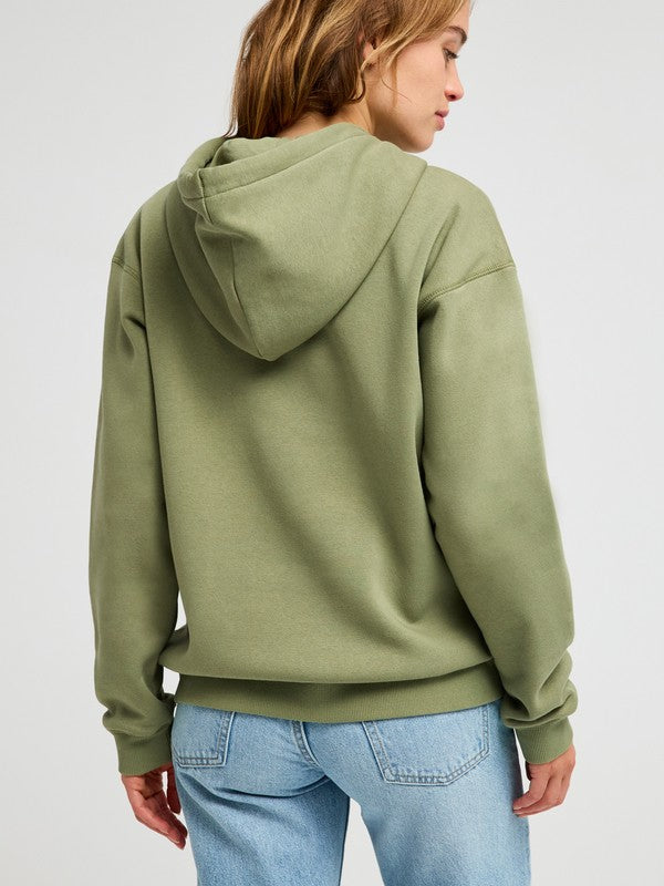 Roxy Surf Stoked Brushed Art Women Green Hoodie