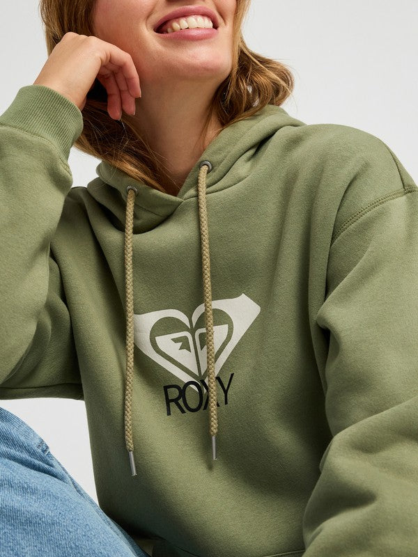 Roxy Surf Stoked Brushed Art Women Green Hoodie
