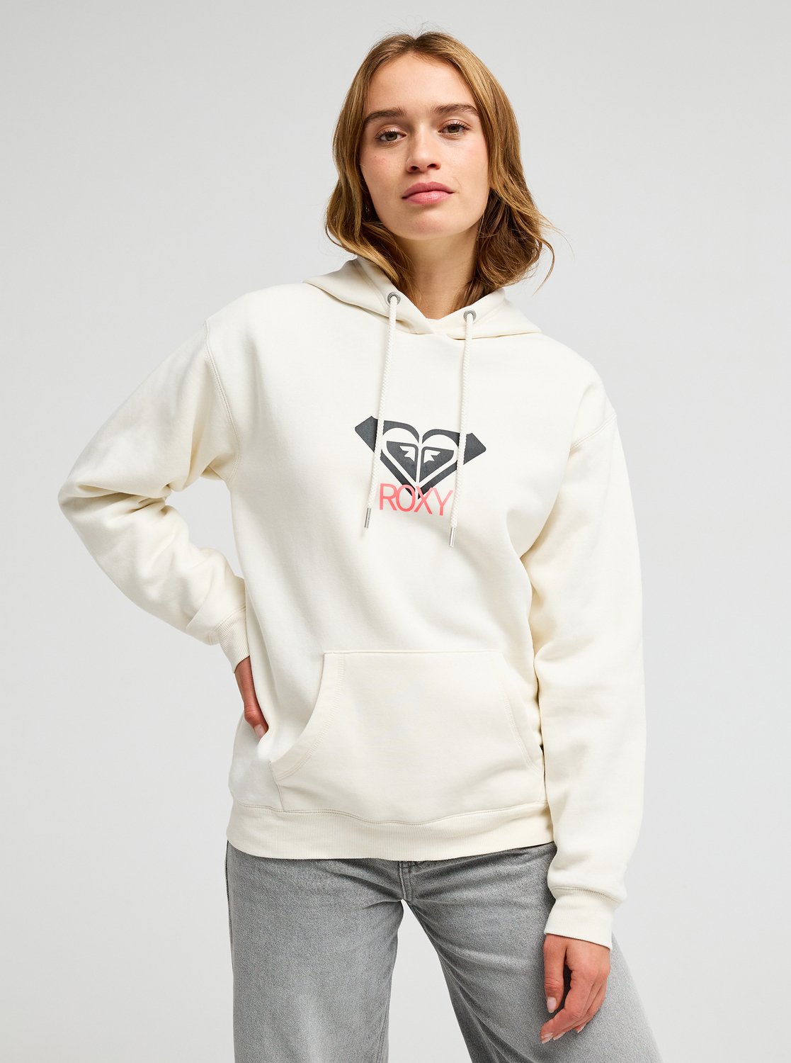 Roxy Surf Stoked Brushed Art Women White Hoodie