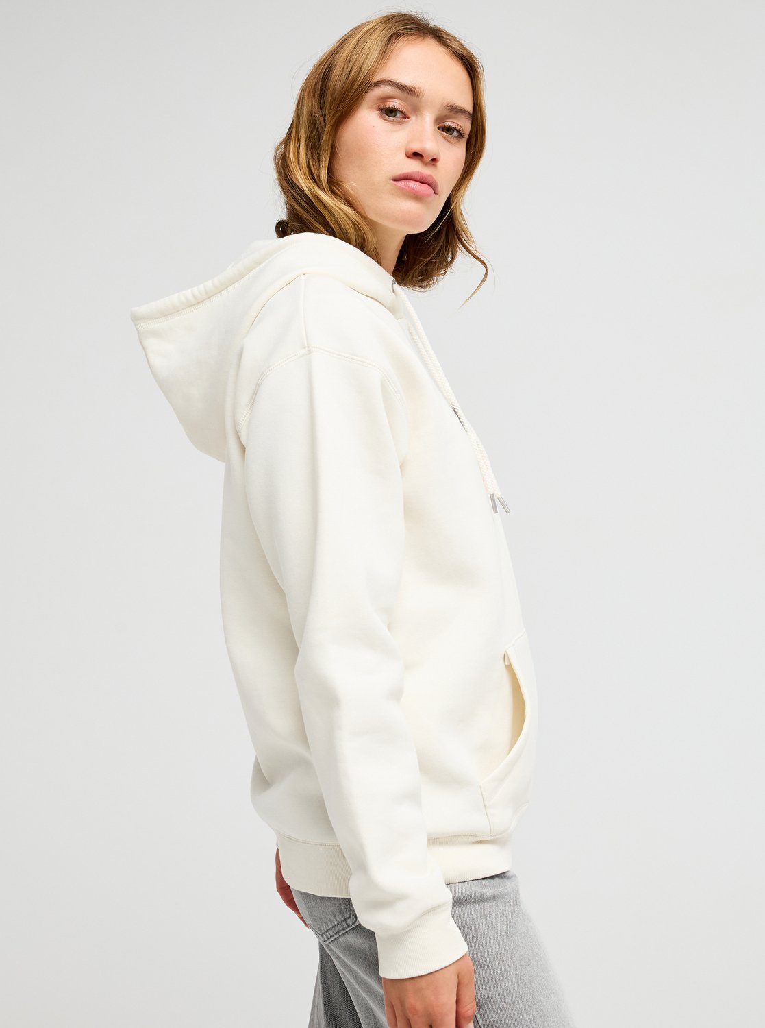 Roxy Surf Stoked Brushed Art Women White Hoodie