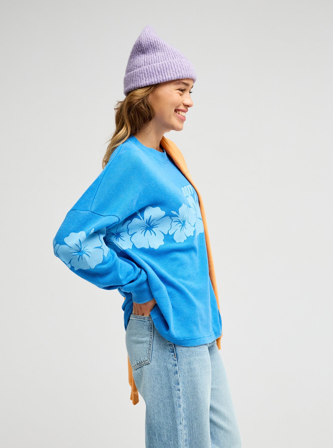 Roxy Eastside Midweight Women Blue Long Sleeves T-Shirt