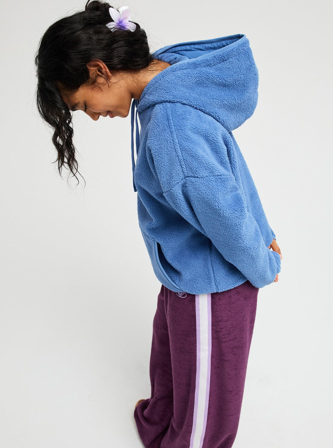 Roxy Cool Calling Women Blue Sherpa Hoodie