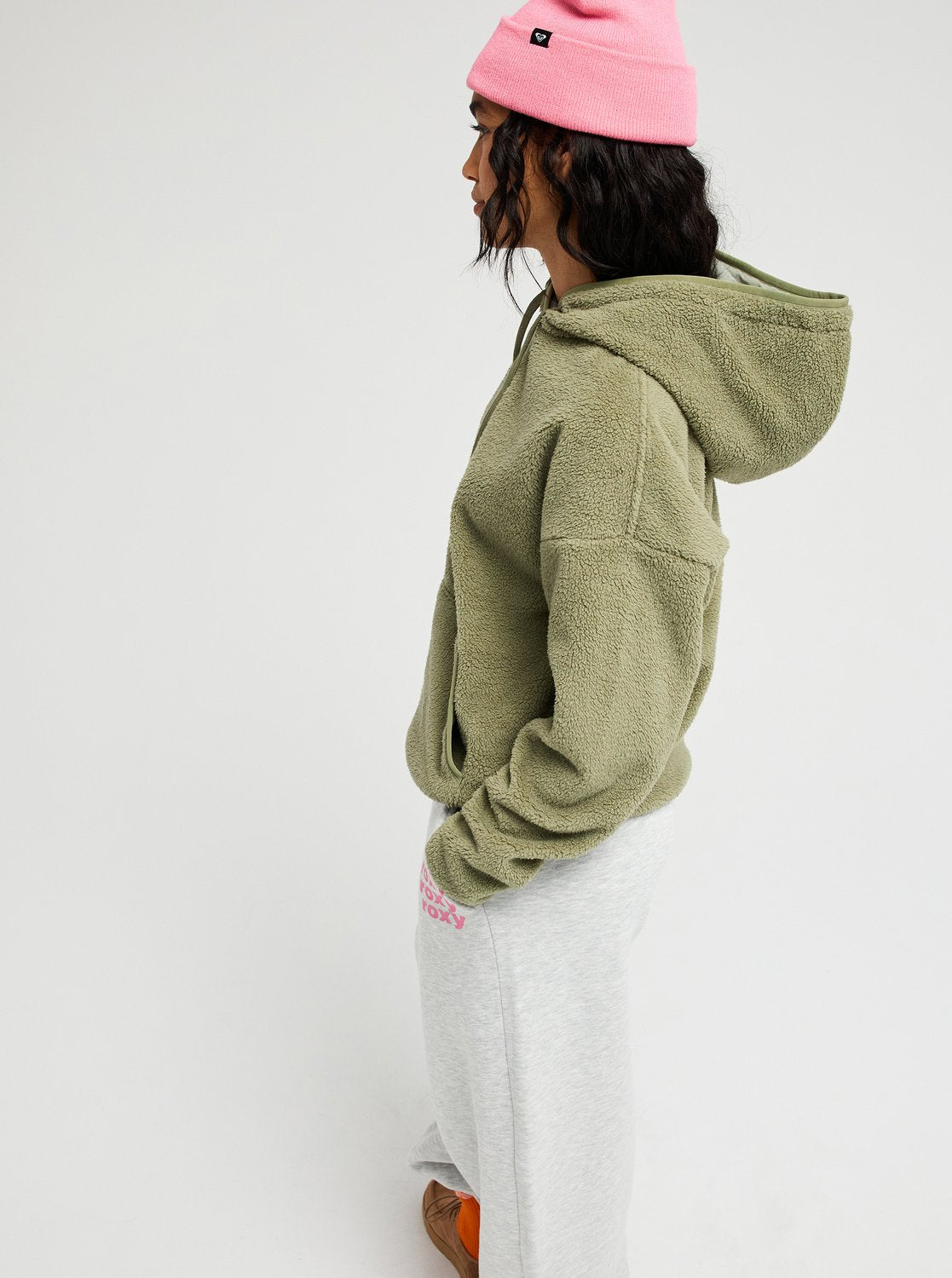 Roxy Cool Calling Women Green Sherpa Hoodie