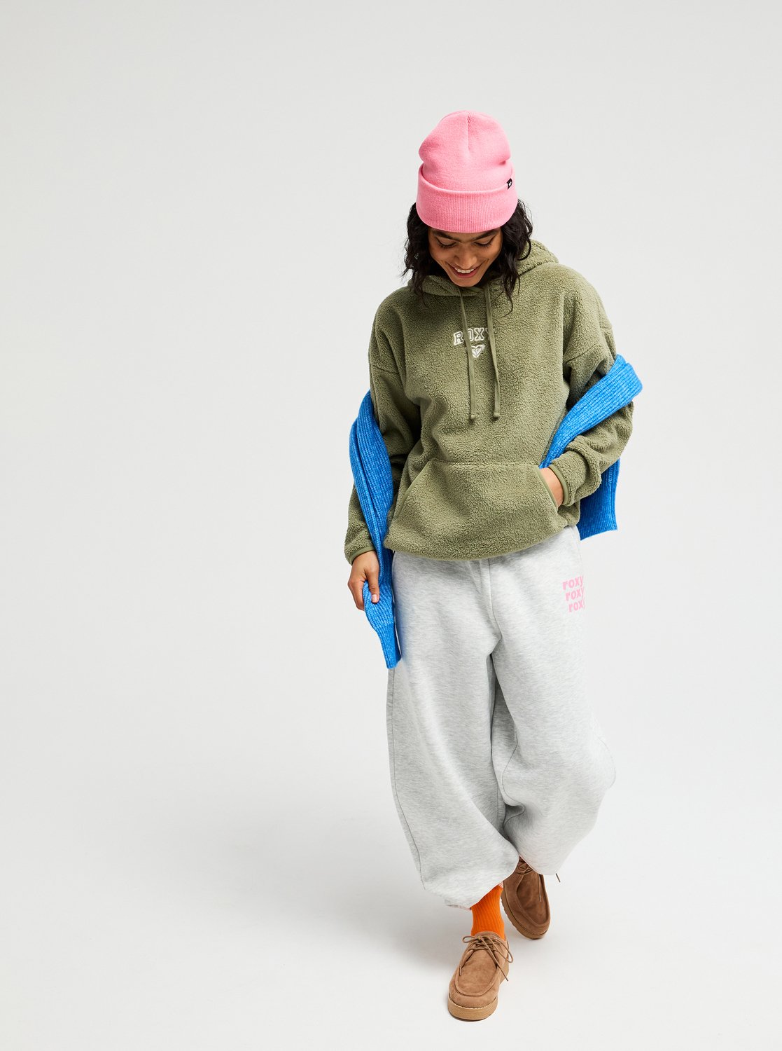 Roxy Cool Calling Women Green Sherpa Hoodie