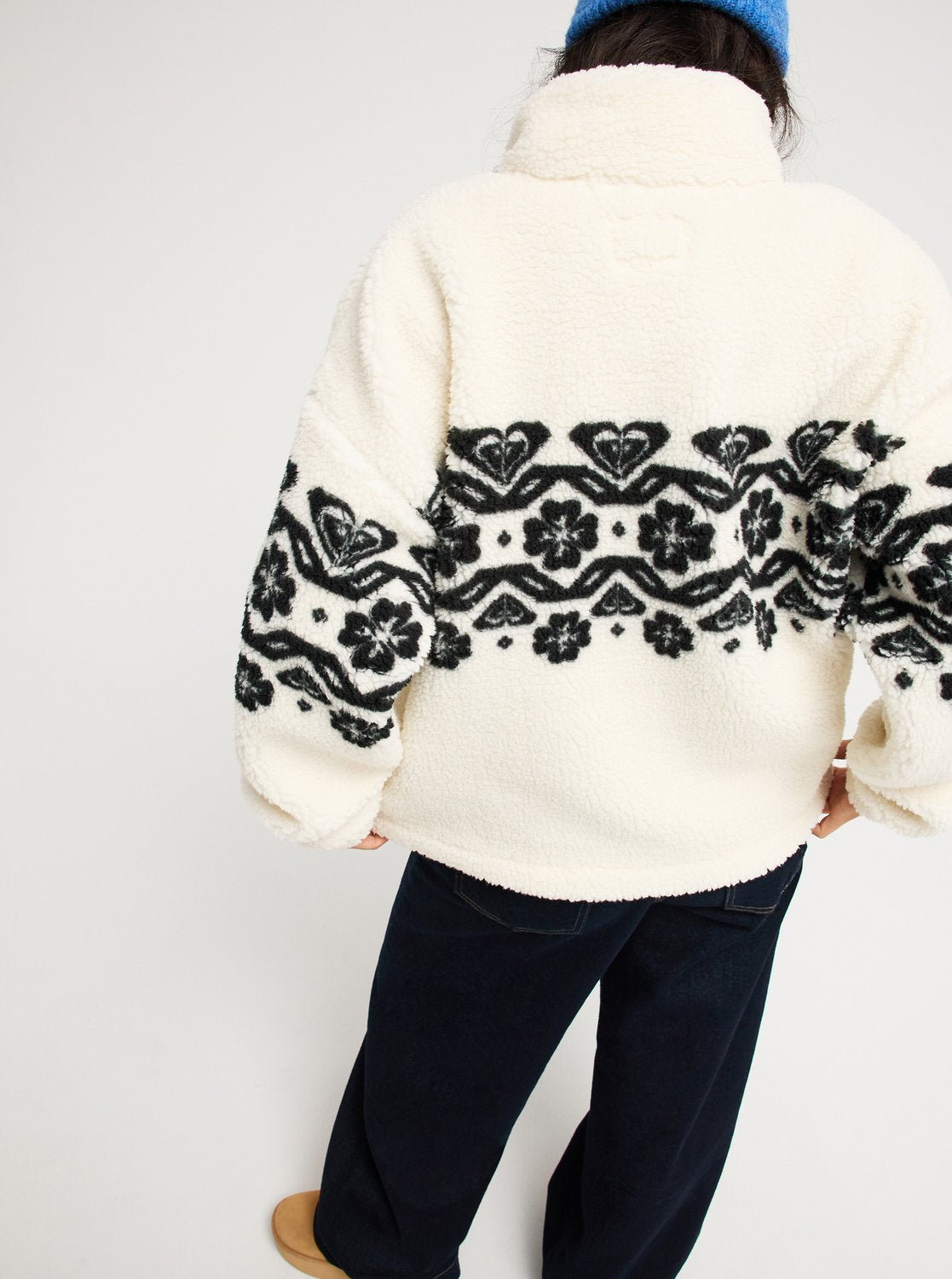 Roxy Treasure Soul Women White Half Zip Polar Pullover