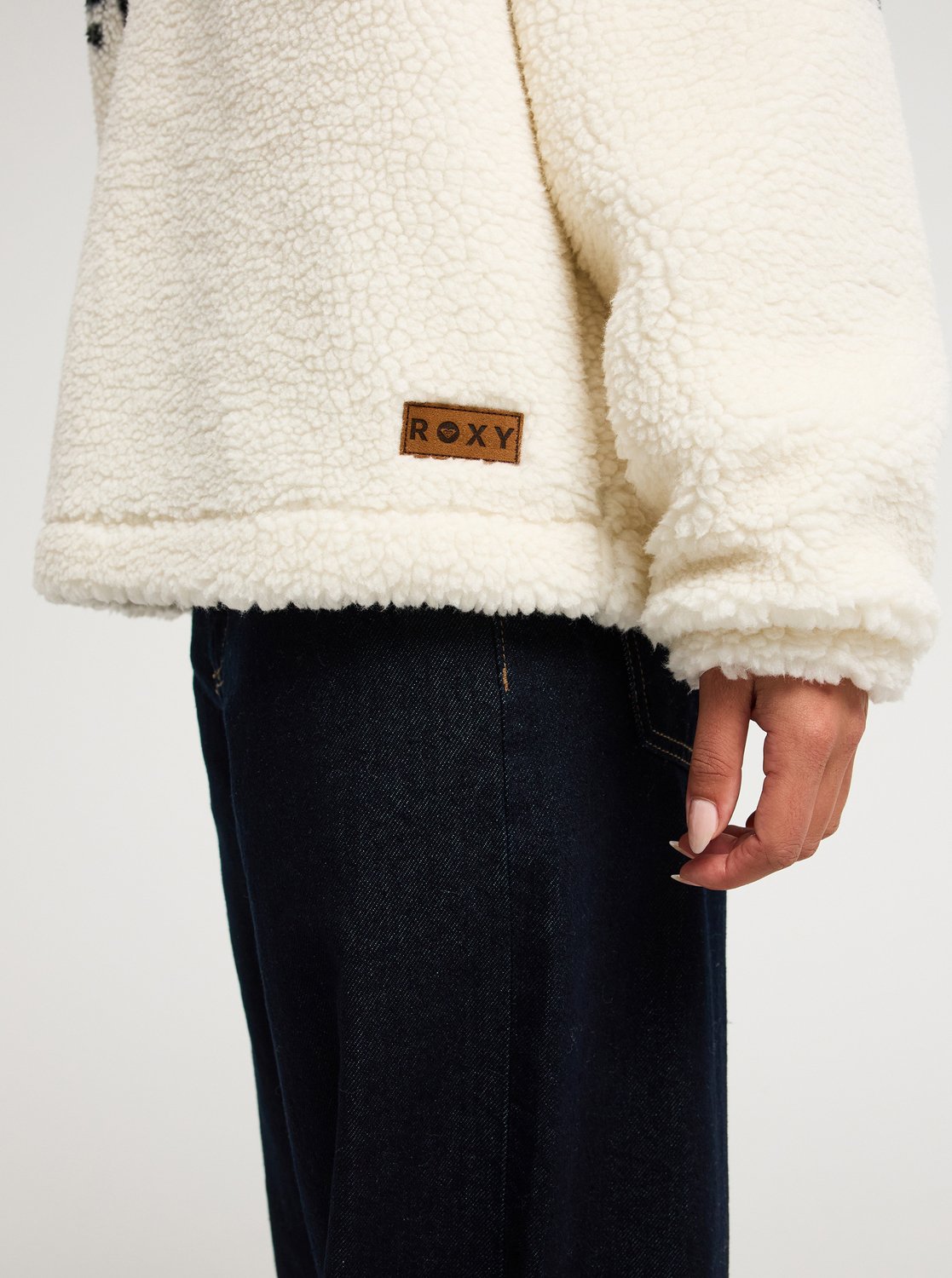 Roxy Treasure Soul Women White Half Zip Polar Pullover