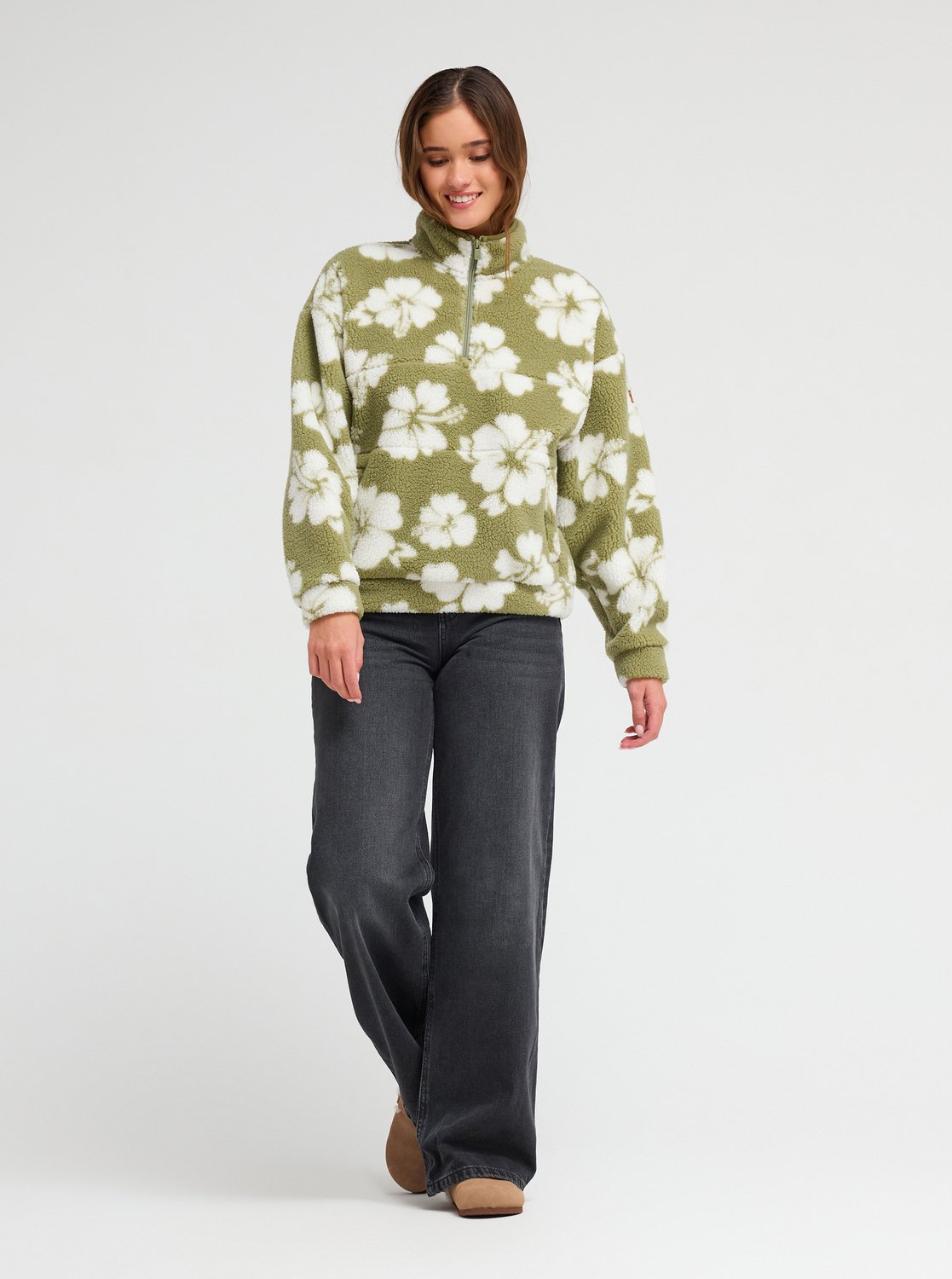 Roxy Jive Talking Bonded Womens Half-Zip Polar Fleece