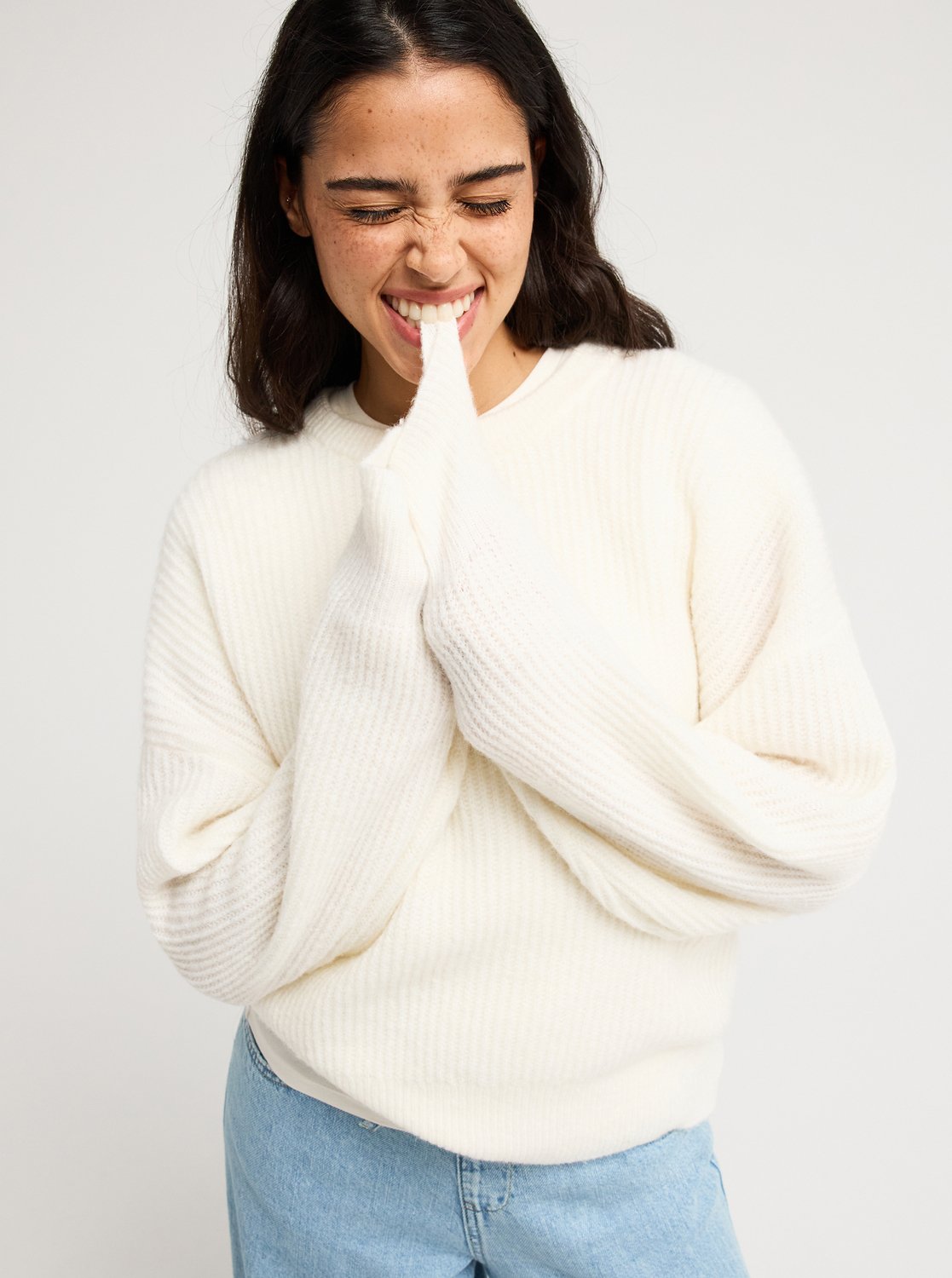 Roxy Loomed Horizon Women White Jumper