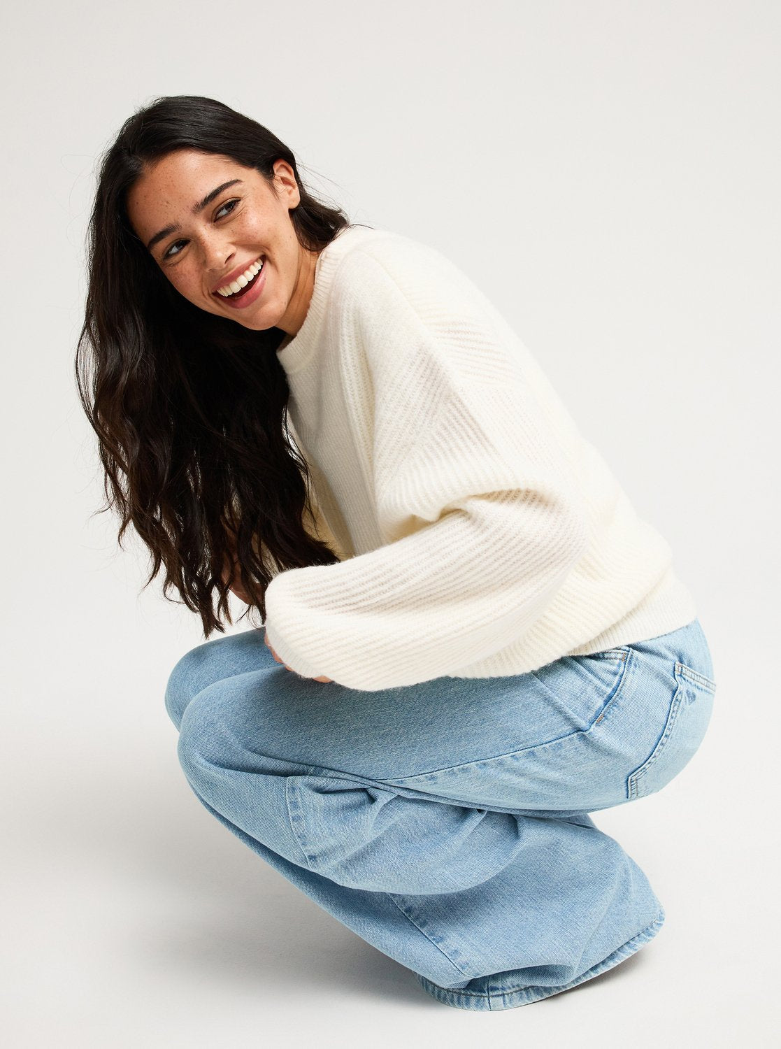 Roxy Loomed Horizon Women White Jumper