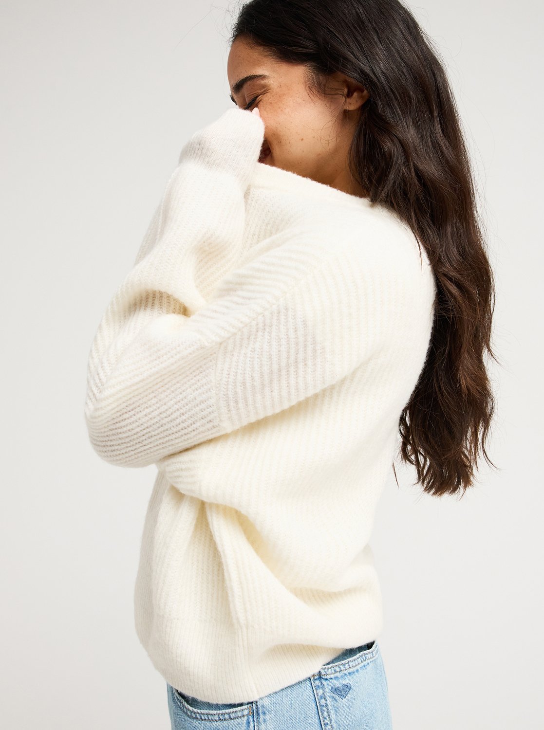 Roxy Loomed Horizon Women White Jumper