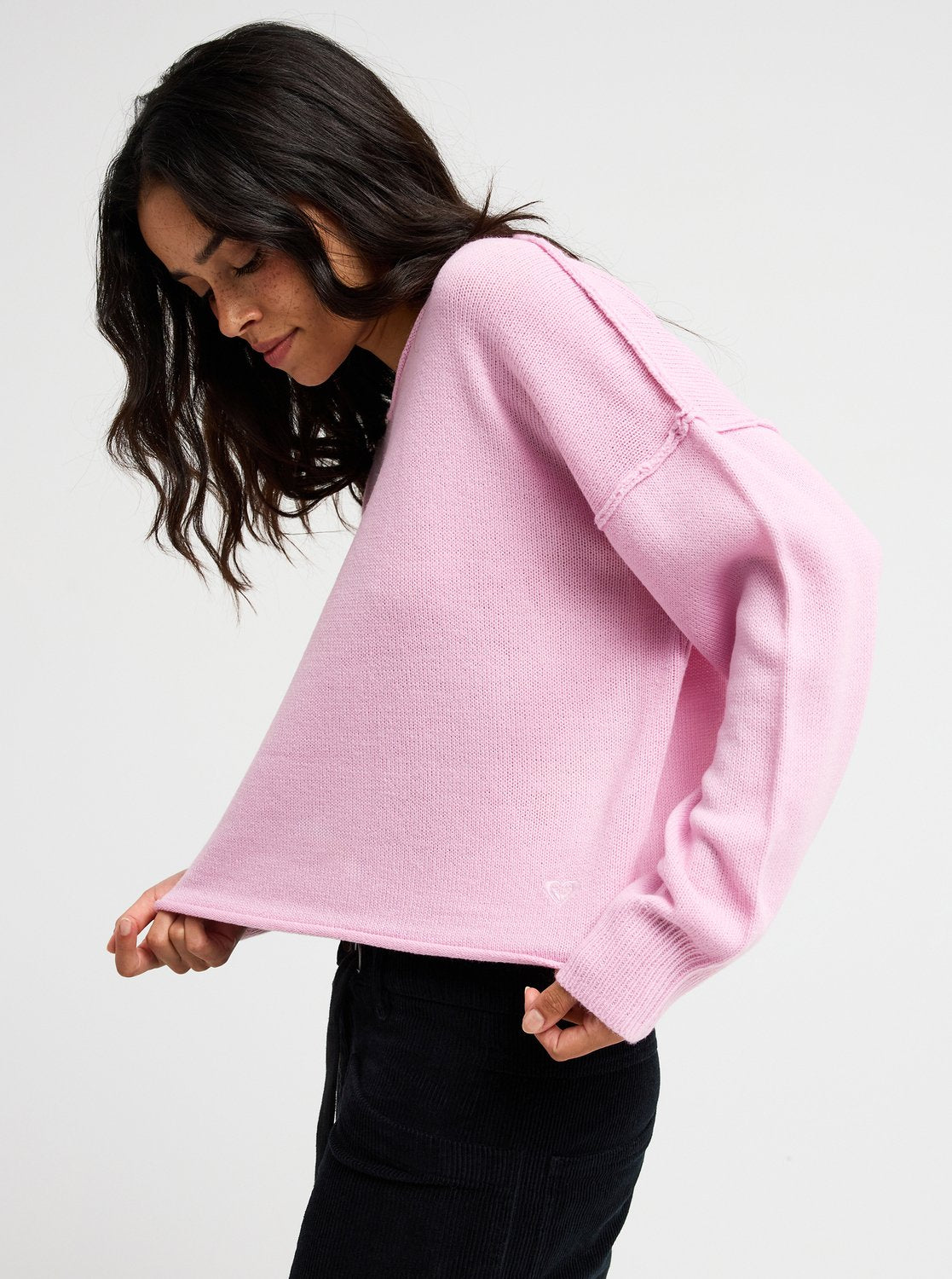 Roxy Something Cute Women Pink Crew Neck Jumper