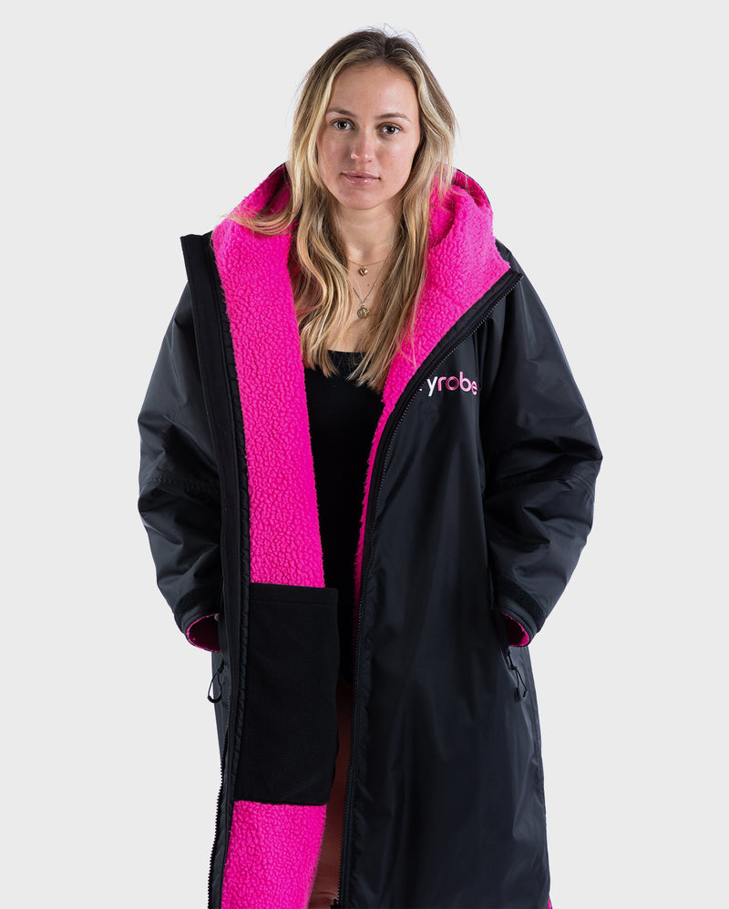 dryrobe® ADVANCE LONG SLEEVE - BLACK/PINK