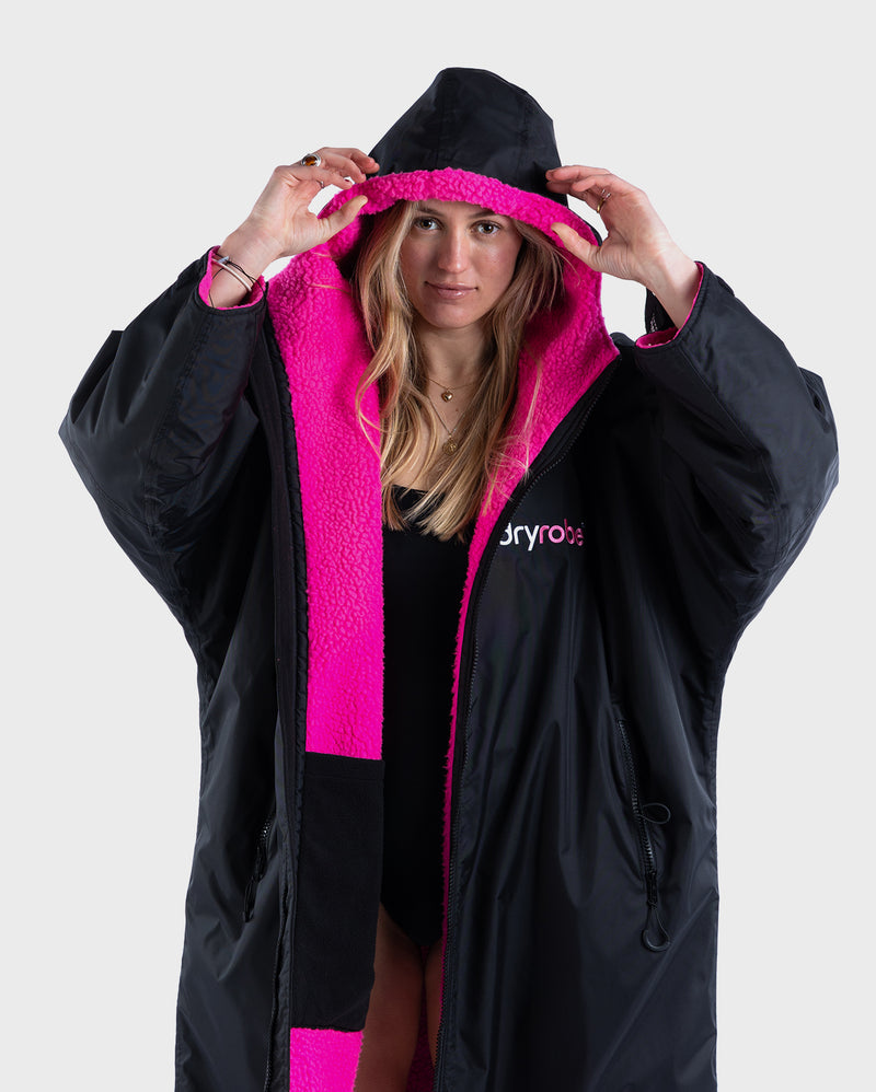 dryrobe® ADVANCE LONG SLEEVE - BLACK/PINK