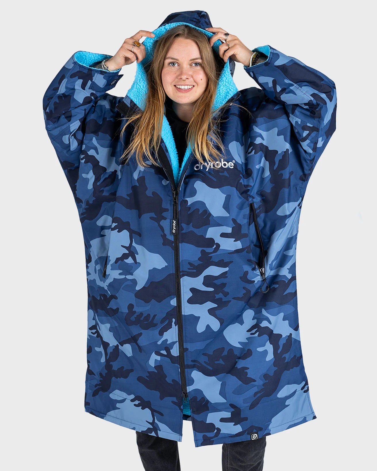 NEW dryrobe® ADVANCE LONG SLEEVE - BLUE CAMO/BLUE