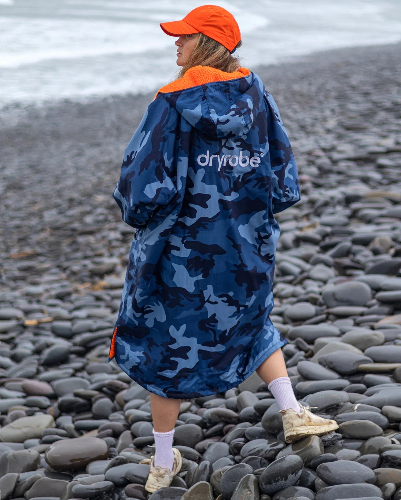 NEW dryrobe® ADVANCE LONG SLEEVE - BLUE CAMO/ORANGE