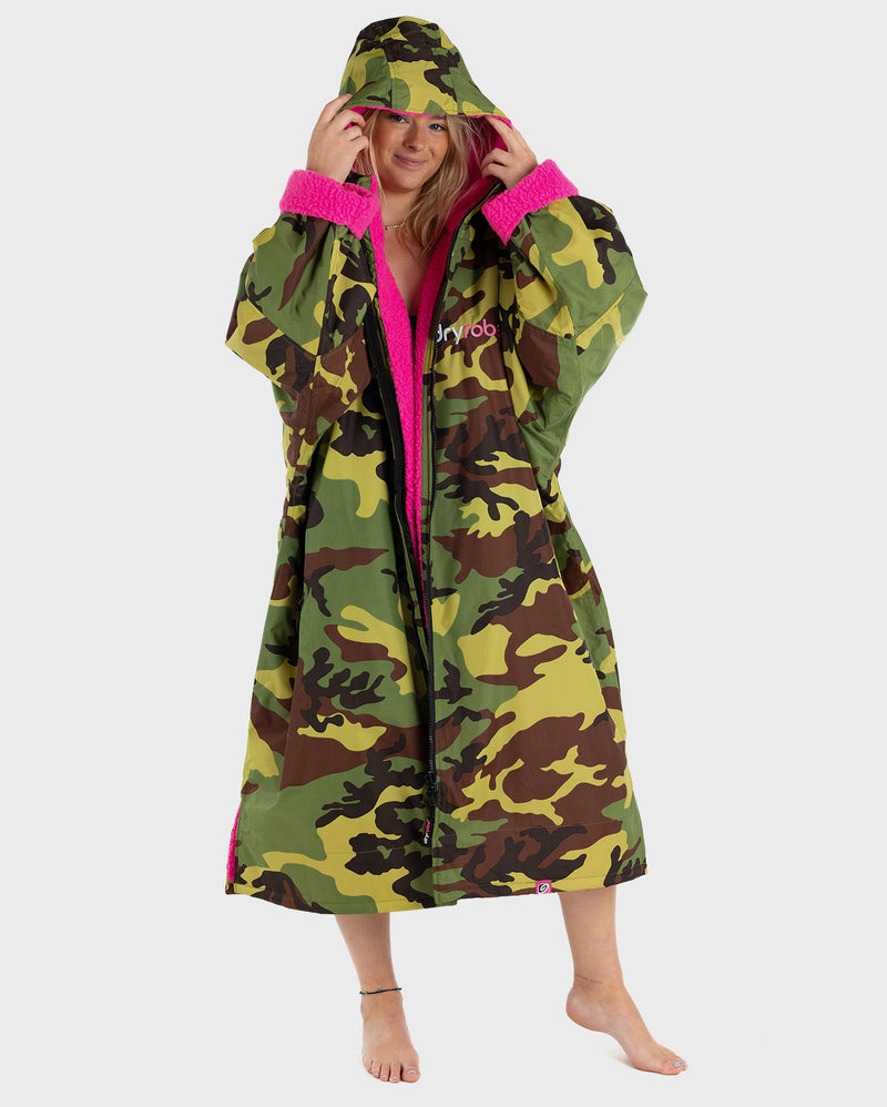 dryrobe® ADVANCE LONG SLEEVE - CAMO / PINK
