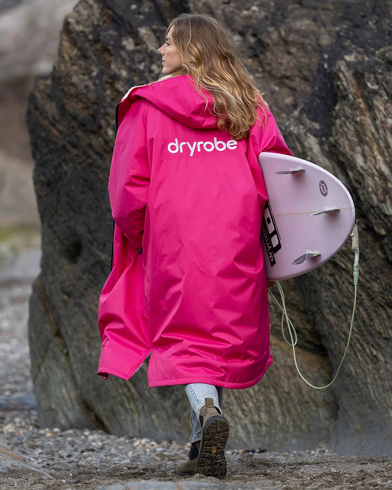 NEW dryrobe® ADVANCE LONG SLEEVE - PINK/LIGHT GREY