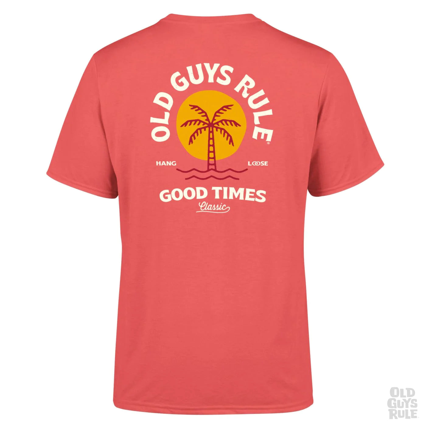 OLD GUYS RULE 'GOOD TIMES' T-SHIRT - CORAL SILK