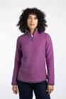 Weird Fish Beye 1/4 Zip Grid Fleece - Purple/Wine