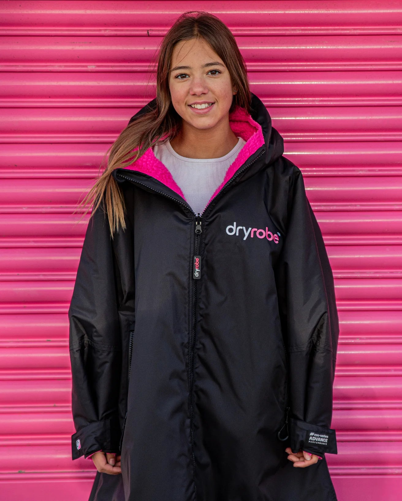 Dryrobe® Black Pink Kids Advance Changing Robe