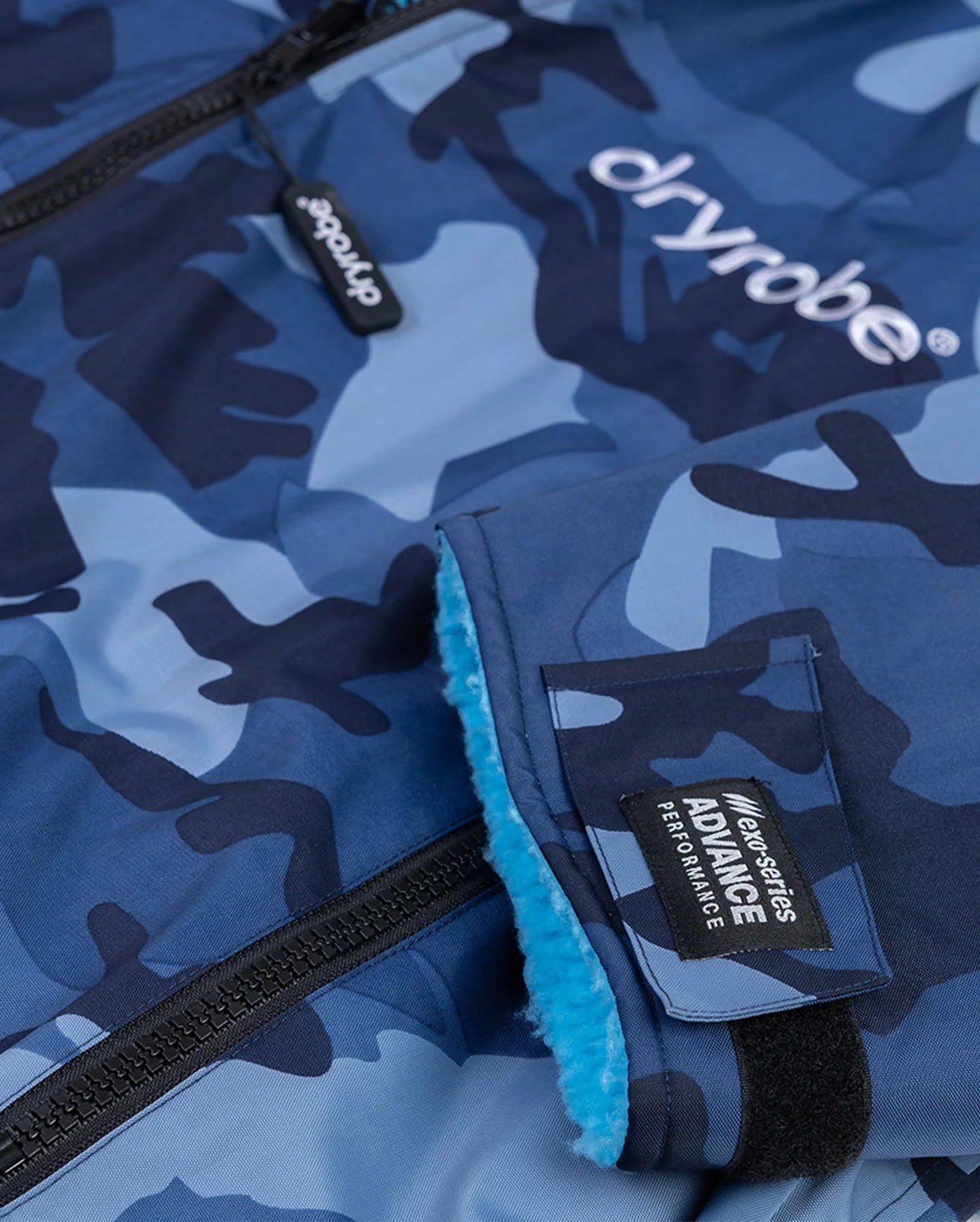 NEW dryrobe® ADVANCE KIDS LONG SLEEVE - BLUE CAMO/BLUE