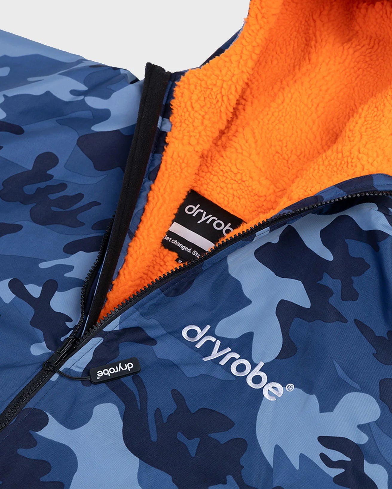 NEW dryrobe® ADVANCE KIDS LONG SLEEVE - BLUE CAMO/ORANGE