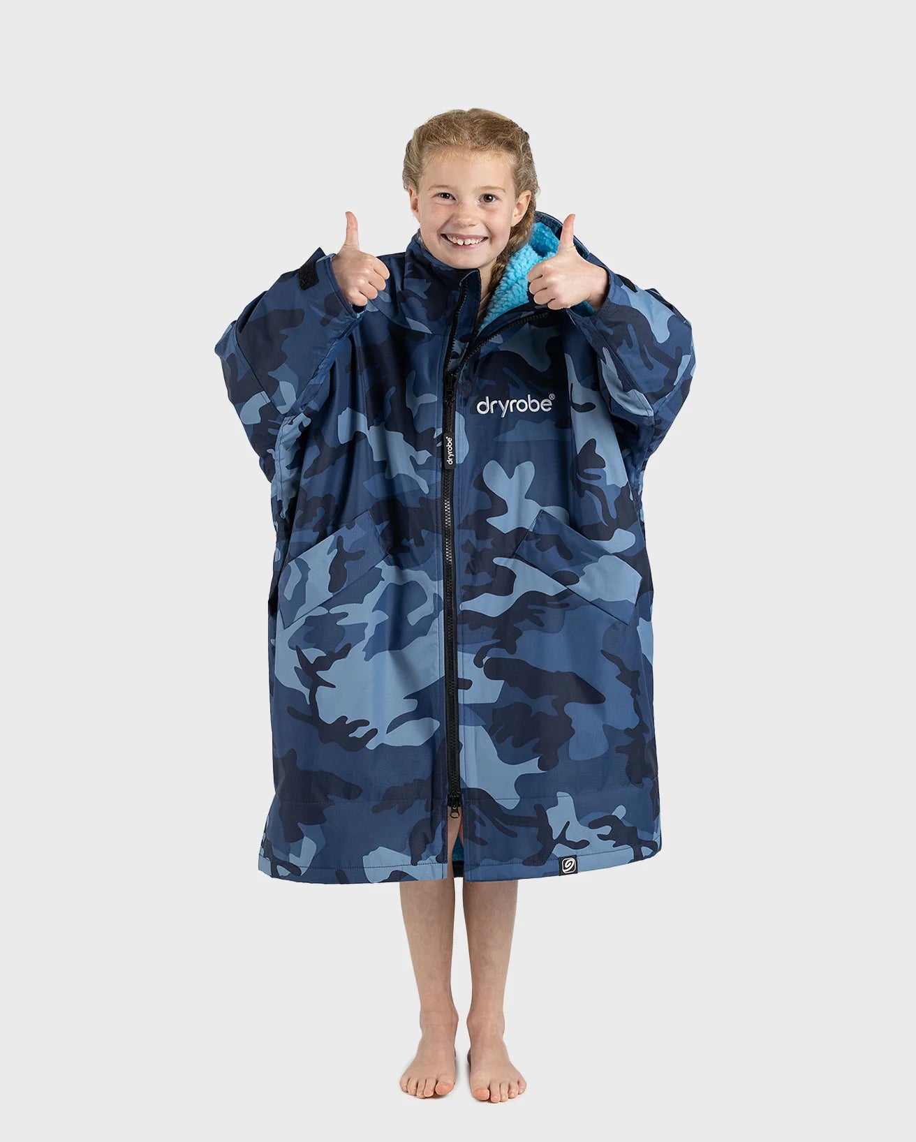 NEW dryrobe® ADVANCE KIDS LONG SLEEVE - BLUE CAMO/BLUE