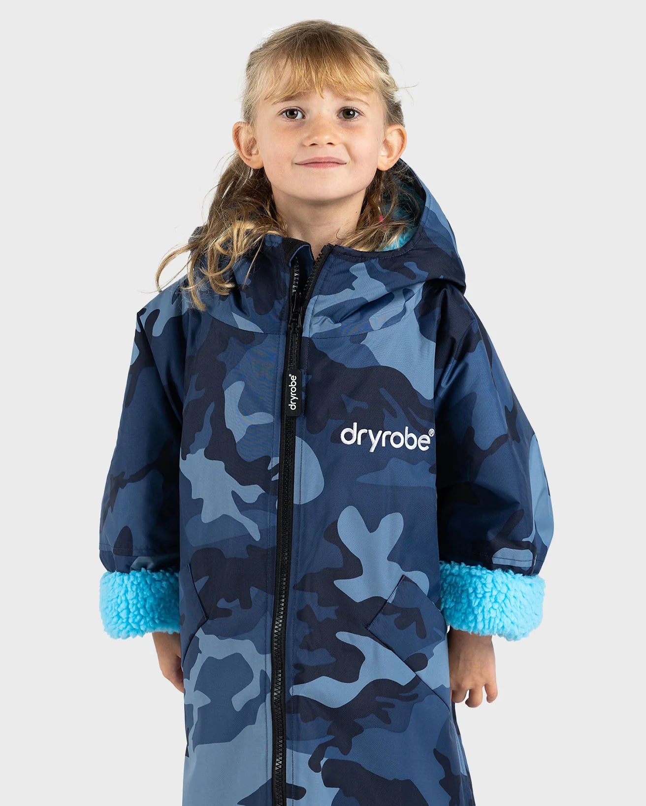 NEW dryrobe® ADVANCE KIDS LONG SLEEVE - BLUE CAMO/BLUE