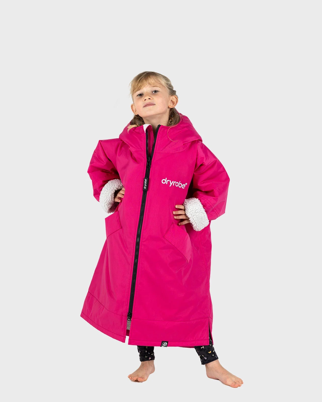 Dryrobe® Advance Kids Long Sleeve - Pink/Light Grey