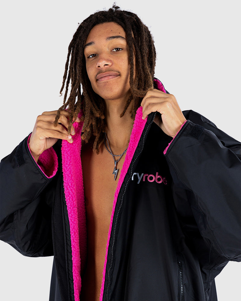 dryrobe® ADVANCE LONG SLEEVE - BLACK/PINK