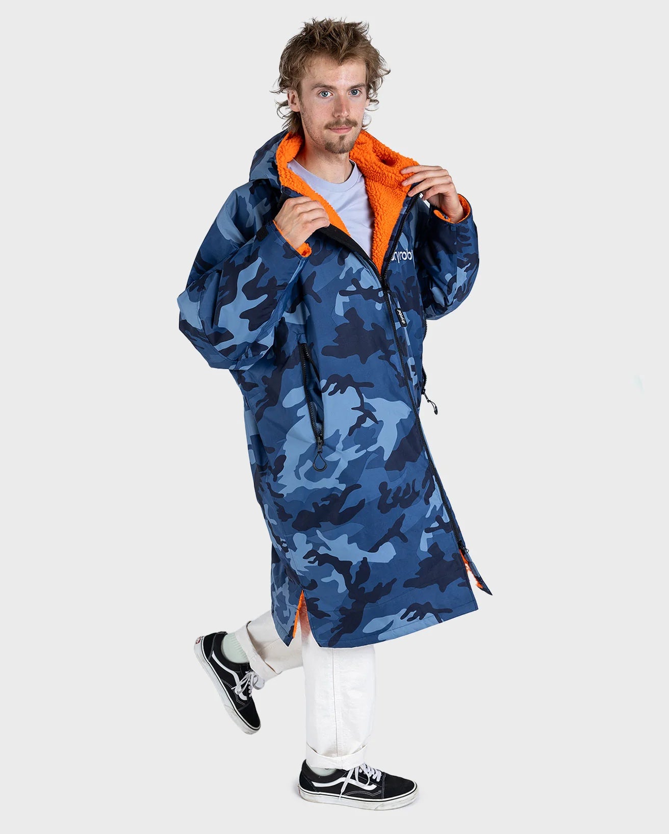 NEW dryrobe® ADVANCE LONG SLEEVE - BLUE CAMO/ORANGE