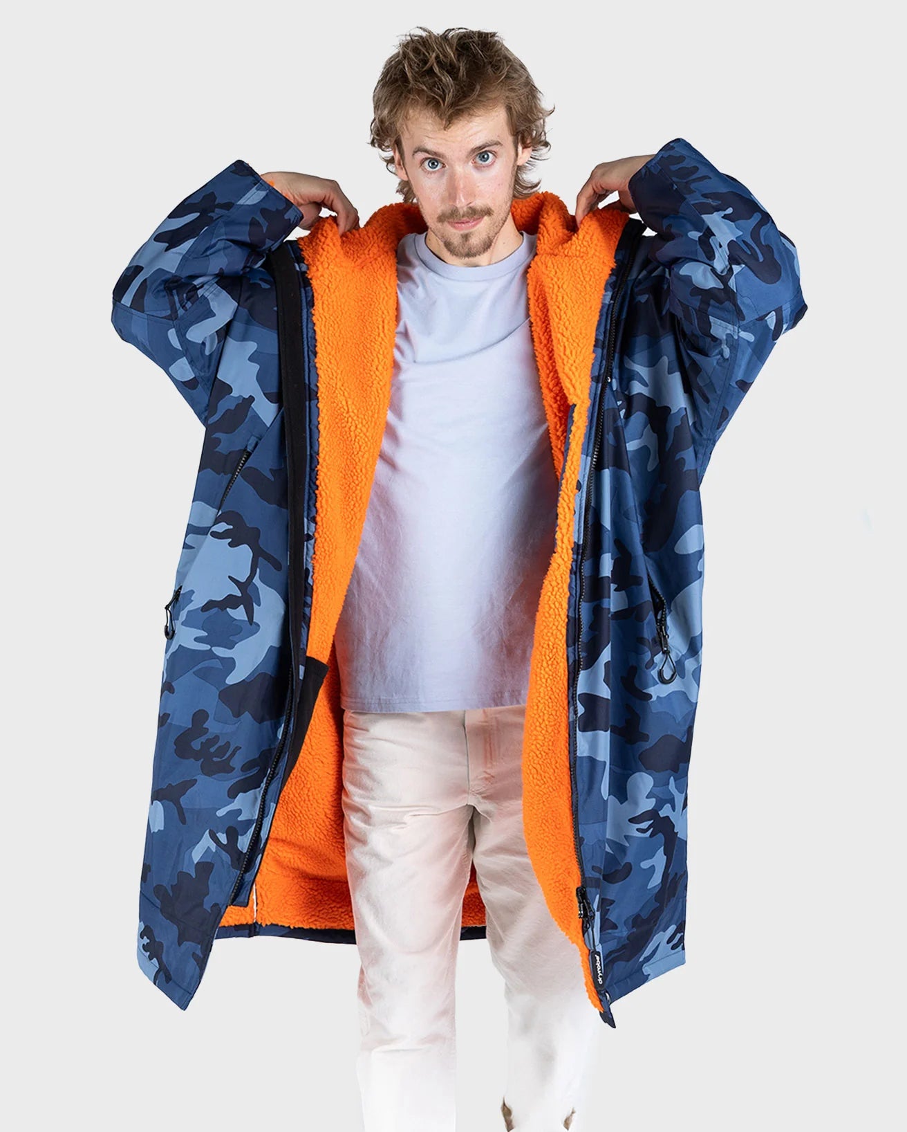 NEW dryrobe® ADVANCE LONG SLEEVE - BLUE CAMO/ORANGE