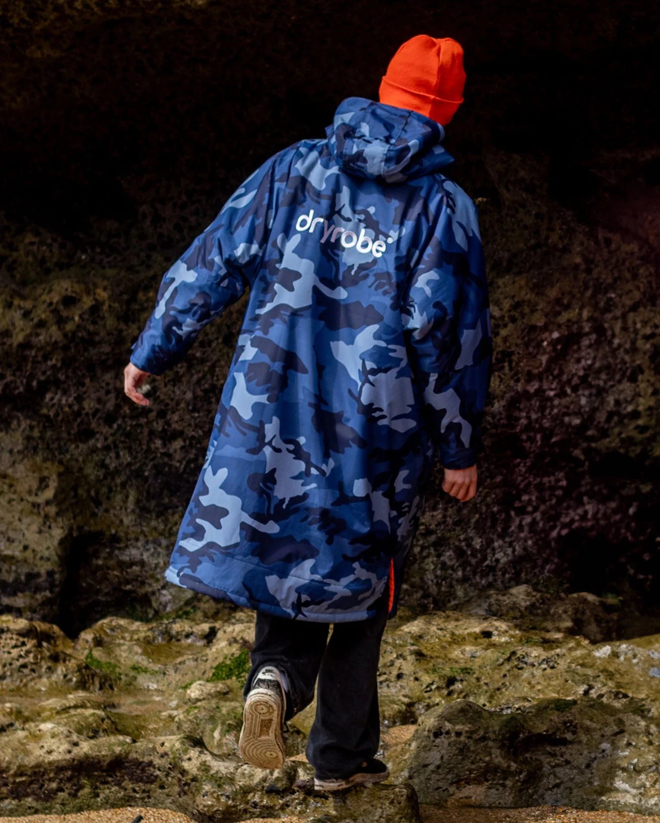 NEW dryrobe® ADVANCE LONG SLEEVE - BLUE CAMO/ORANGE