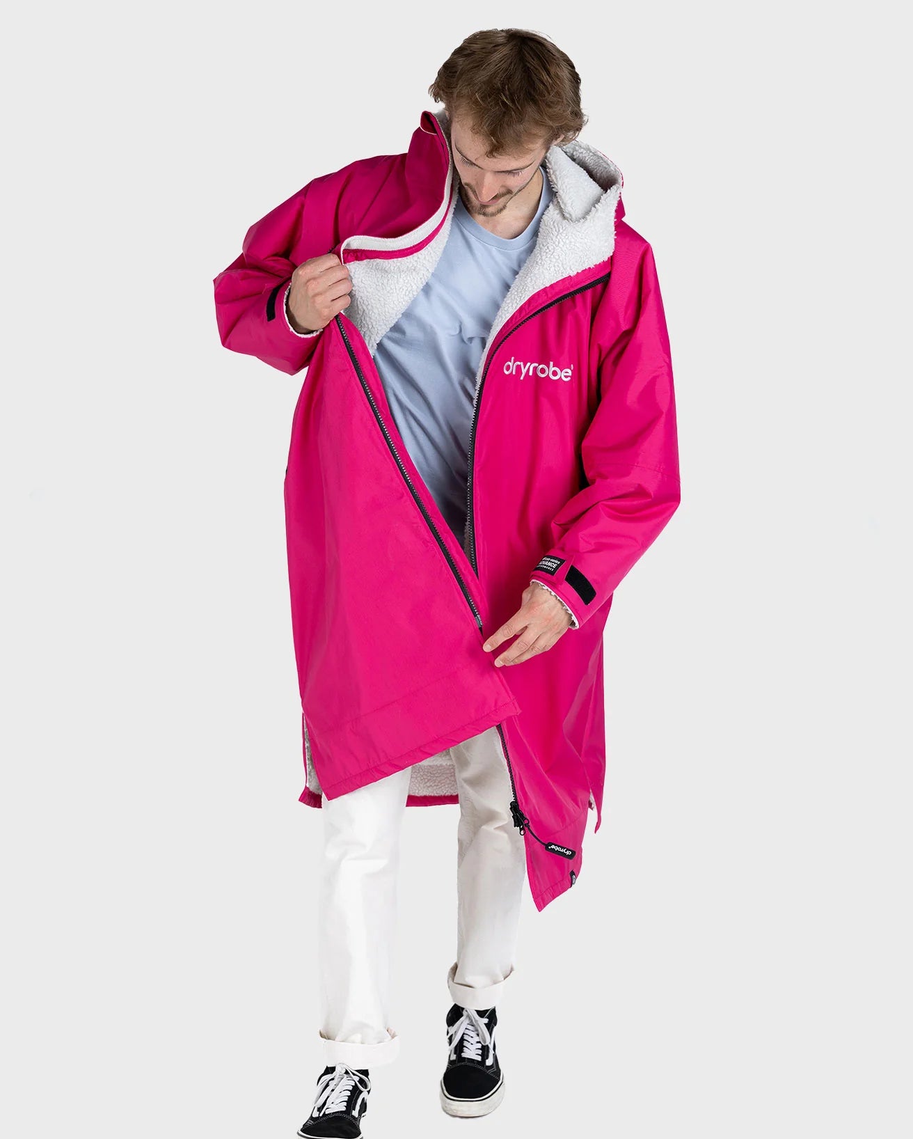 NEW dryrobe® ADVANCE LONG SLEEVE - PINK/LIGHT GREY